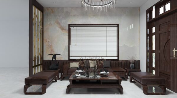Thiết kế phòng khách nhà Anh Mạnh Cao Xanh